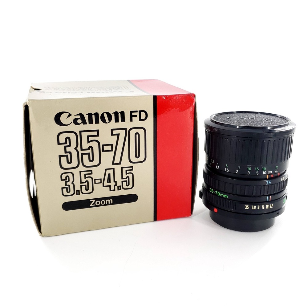 Canon FD 35-70 f/3.5-4.5 Zoom Lens w/ Caps & Box